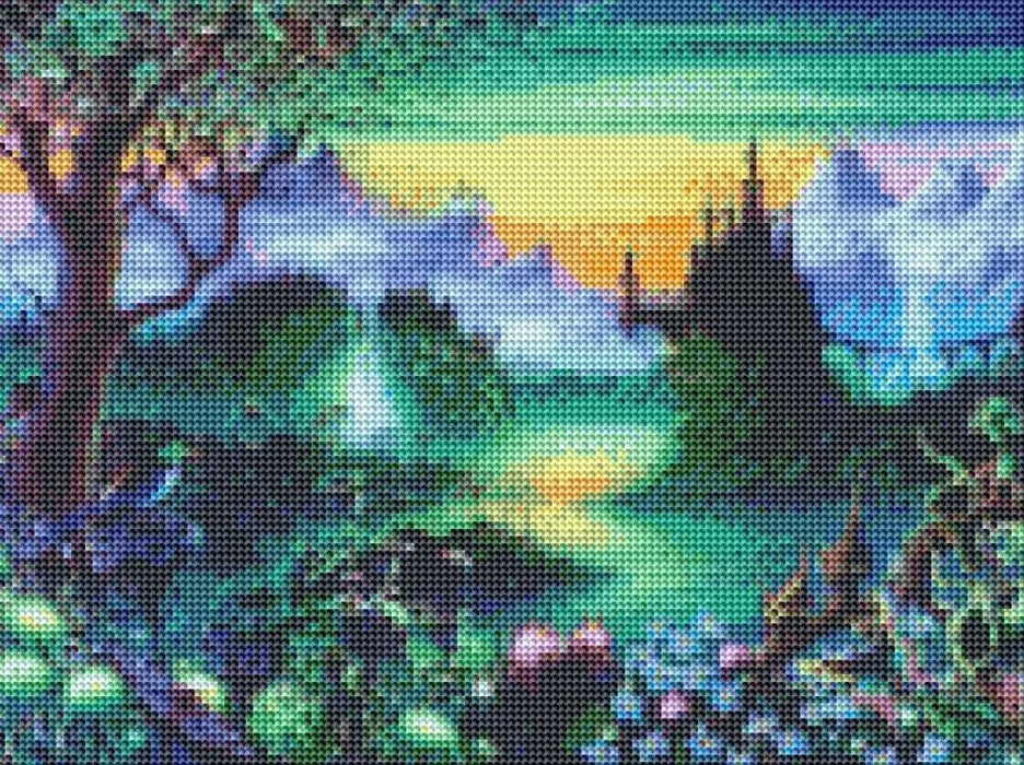 Диамантен гоблен MagicArt Premum - Вълшебно кралство, 30 х 40 cm, с кръгли мъниста + AB