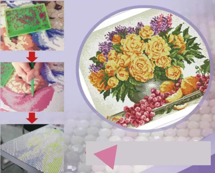 Диамантен гоблен MagicArt - Пролетен Париж, 40 х 50 cm, с кръгли мъниста