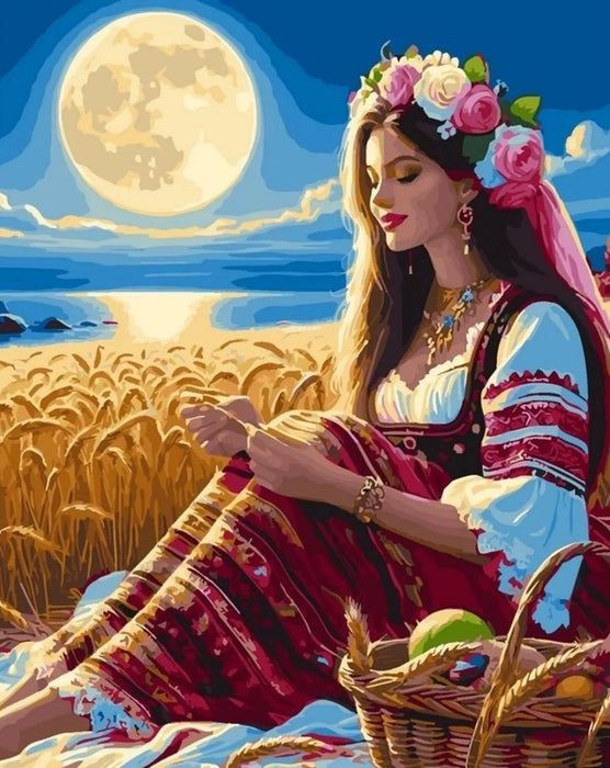 Комплект за рисуване по номера MagicArt - Лунна жътва (по авторско право)