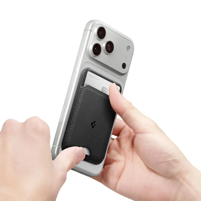 Магнитен портфейл Spigen S314-3 MagSafe - черен
