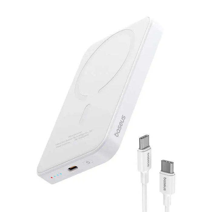 Магнитна мини преносима батерия Baseus 5000mAh 20W бяла