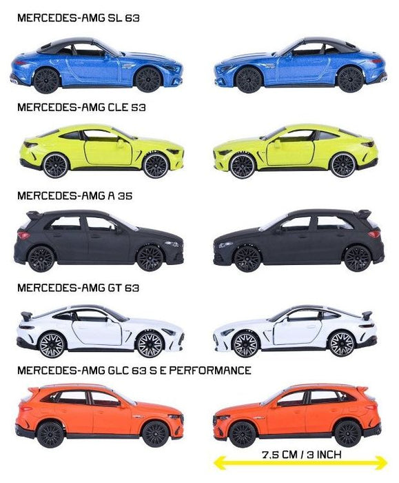 Комплект метални колички Majorette - Mercedes-AMG, 5 броя, 1:64