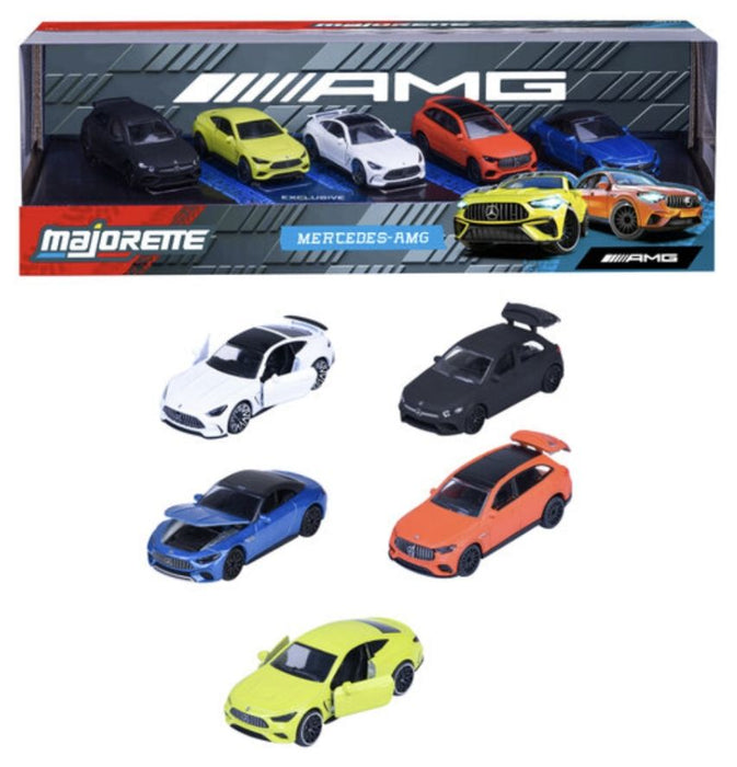 Комплект метални колички Majorette - Mercedes-AMG, 5 броя, 1:64