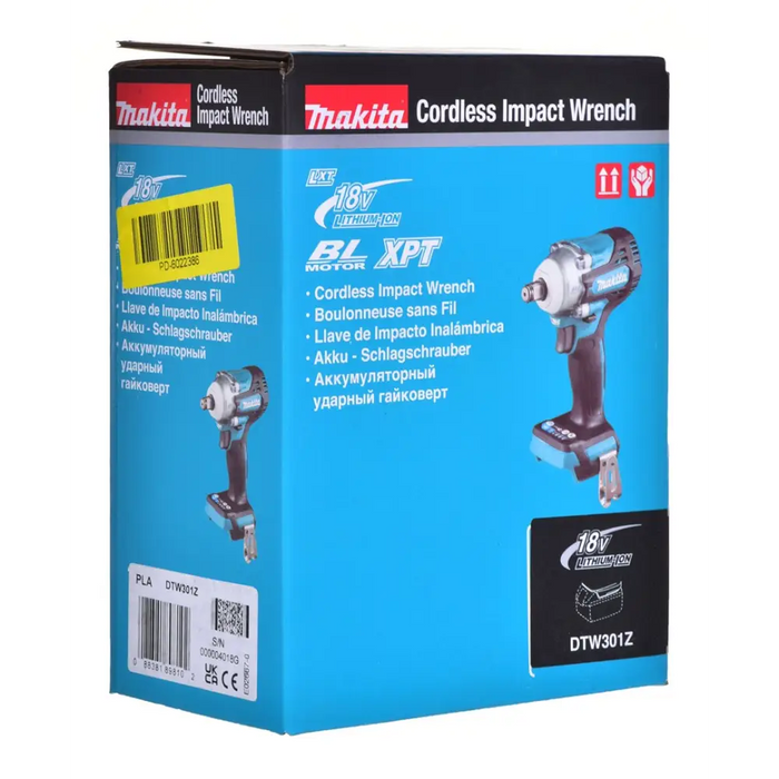 Makita DTW301Z power wrench 1/2’’ 3200 RPM 580 N⋅m 18 V