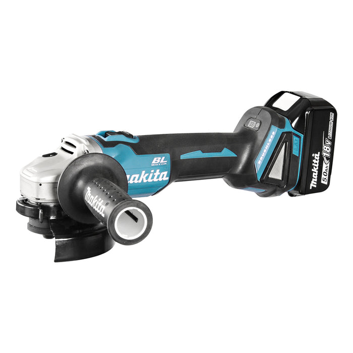 АКУМУЛАТОРЕН ЪГЛОШЛАЙФ MAKITA DGA506RTJ 18 V, 125 мм, 5.00 Ah