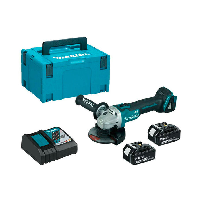 АКУМУЛАТОРЕН ЪГЛОШЛАЙФ MAKITA DGA506RTJ 18 V, 125 мм, 5.00 Ah