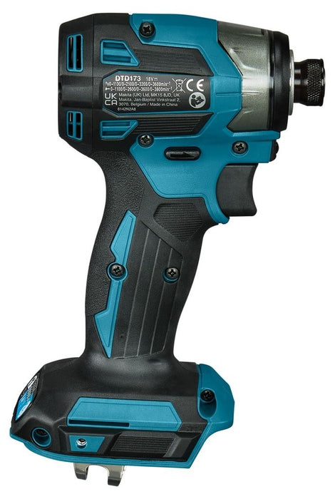 Акумулаторен ударен винтоверт Makita - LXT, DTD173ZJX2, 18 V, 180 Nm, с битове и куфар, без батерия