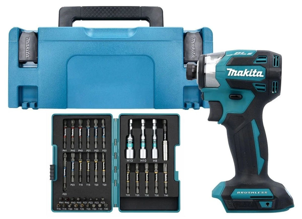 Акумулаторен ударен винтоверт Makita - LXT, DTD173ZJX2, 18 V, 180 Nm, с битове и куфар, без батерия