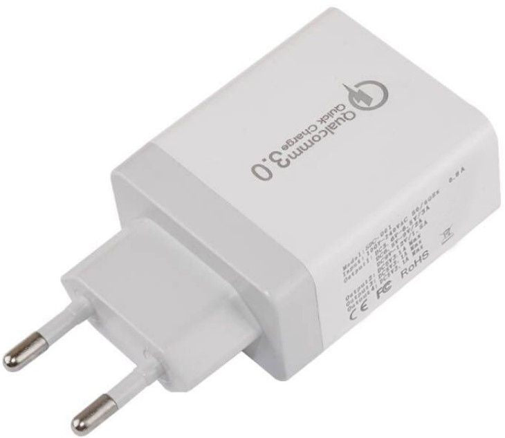 Зарядно устройство Makki - QC48W4 FC, USB-A, 30W, бяло