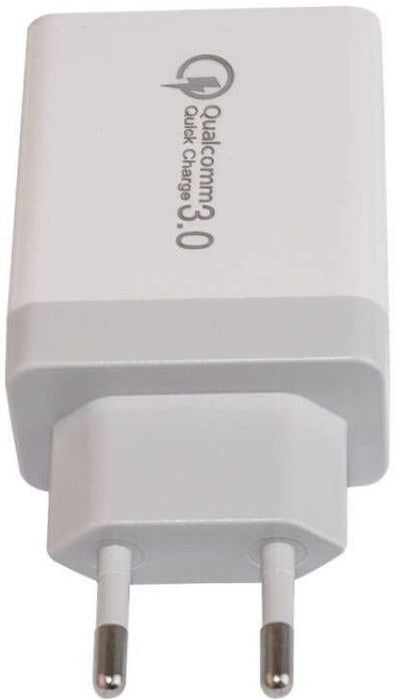 Зарядно устройство Makki - QC48W4 FC, USB-A, 30W, бяло