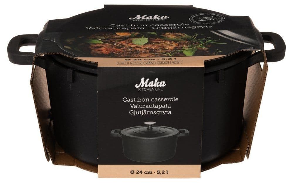 Чугунена тенджера Maku – с капак, 24 cm, 5.2 l