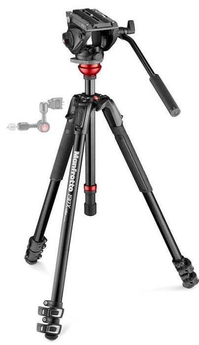 Видео статив Manfrotto - Alu 190X, 500 Fluid Head, черен
