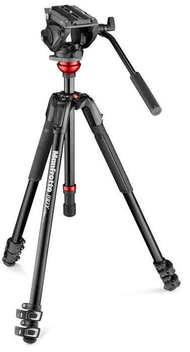 Видео статив Manfrotto - Alu 190X, 500 Fluid Head, черен