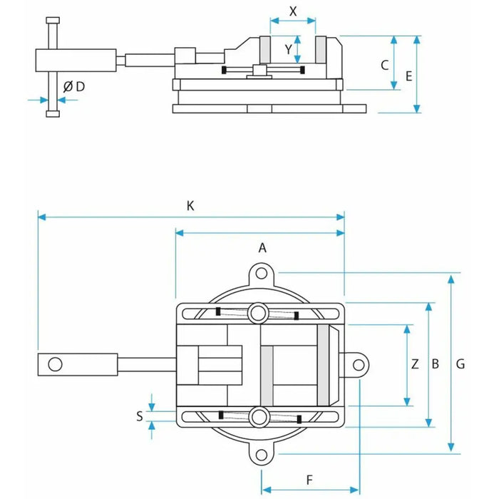 Менгеме за работен плот KANCA Drillo 100 mm