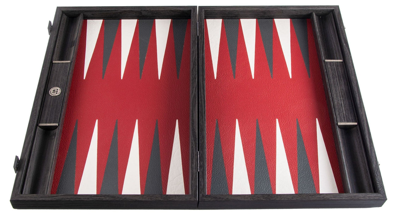 Табла за игра Manopoulos - Premium Handcrafted Leatherette, Burgundy Red, 48 x 30 cm
