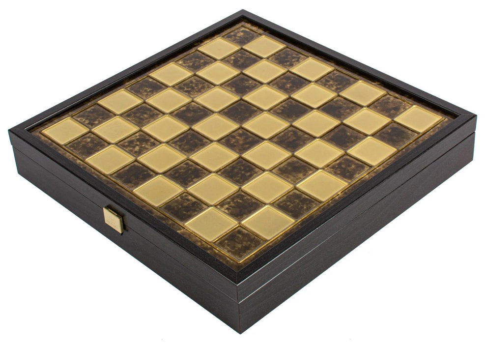 Шах Manopoulos - Classic Metal Staunton, метален, в дървена кутия, 34 x 34 cm