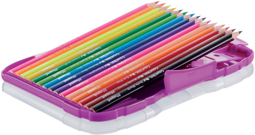 Цветни моливи Maped Color Peps - 12 цвята, лилава кутия