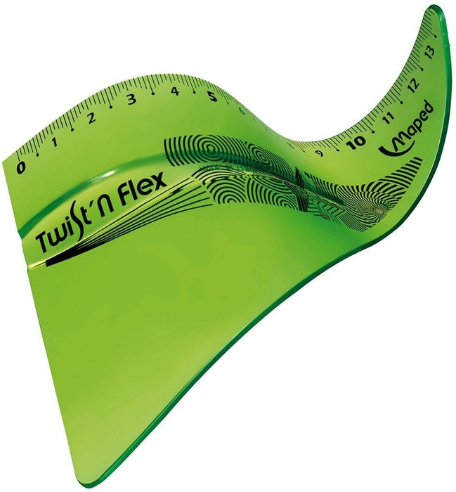 Триъгълник Maped Twist'n Flex - 15 cm, зелен