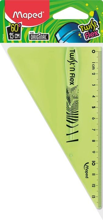 Триъгълник Maped Twist'n Flex - 15 cm, зелен