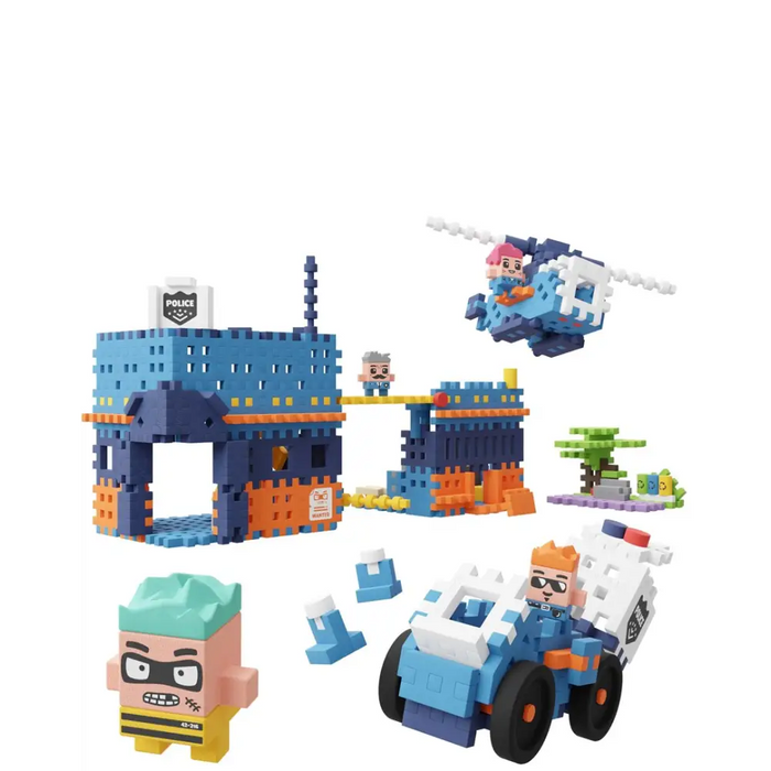 MARIOINEX Мини строителни блокове Waffle City - полицейски
