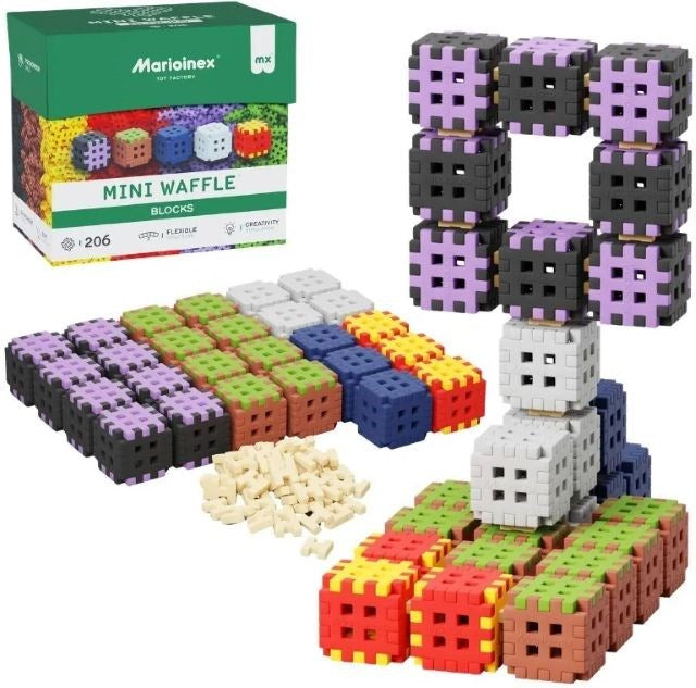 Строителни блокчета Marioinex Mini Waffle, 206 части