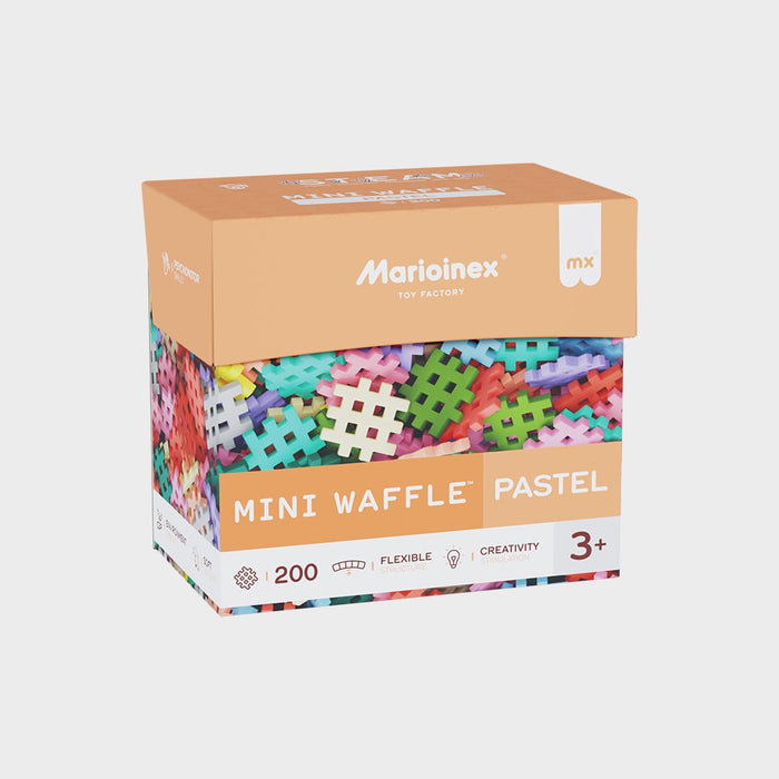 Строителни блокчета Marioinex Mini Waffle, 200 части в пастелни цветове
