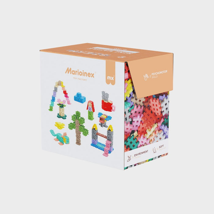 Строителни блокчета Marioinex Mini Waffle, 200 части в пастелни цветове