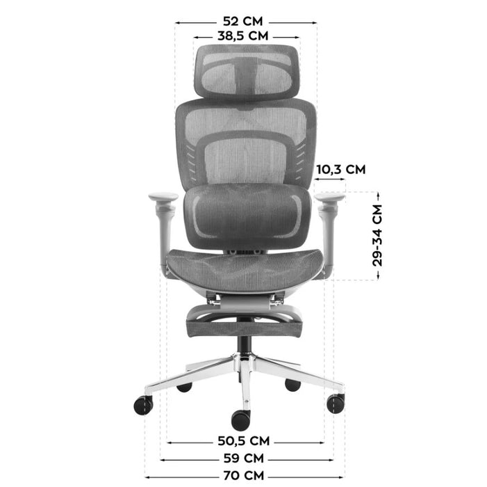 Fotel biurowy Visioner 8.3 Gray N