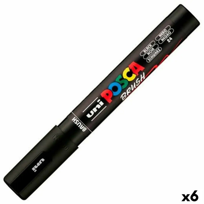 Маркер BRUSH POSCA PC-5BR Черен (6 броя)