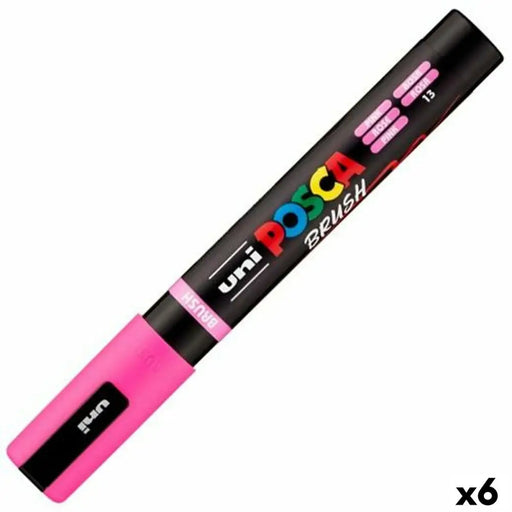 Маркер BRUSH POSCA PC-5BR Розов (6 броя)