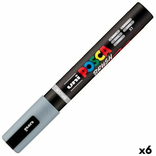 Маркер BRUSH POSCA PC-5BR Сив (6 броя)