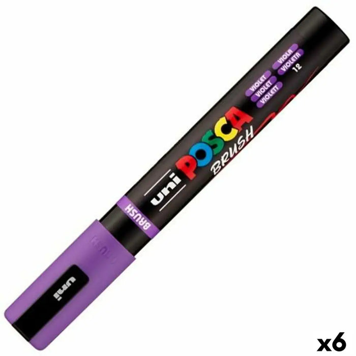 Маркер BRUSH POSCA PC-5BR Виолетов (6 броя)