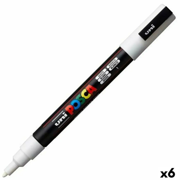 Маркер POSCA PC-3M Бял (6 броя)