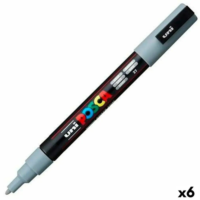 Маркер POSCA PC-3M Сив (6 броя)