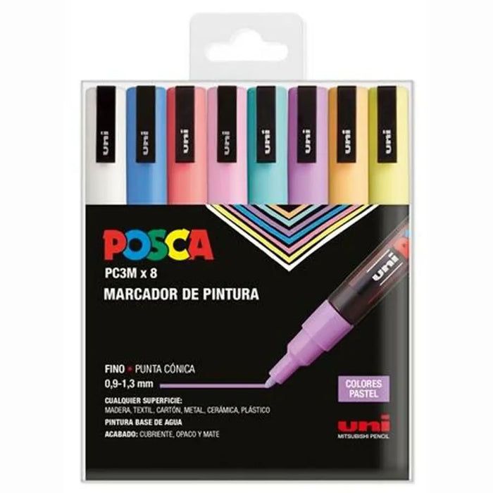 Маркер за акрилна боя POSCA PC-3M/8C Пай 0,9-1,3 mm 8 Части