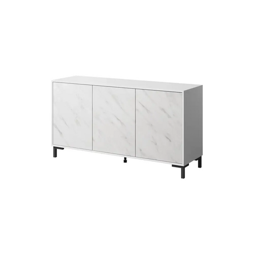 MARMO 3D скрин 150x45x80.5 см бял мат/мраморно бял