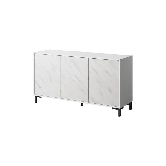 MARMO 3D скрин 150x45x80.5 см бял мат/мраморно бял