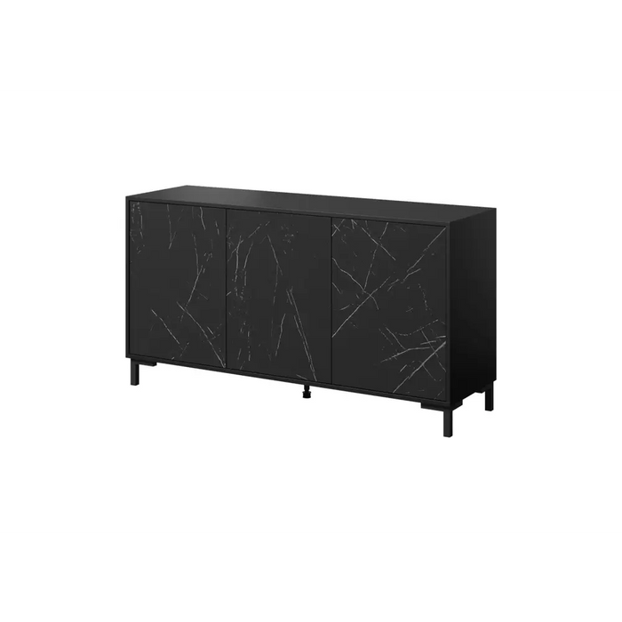 MARMO 3D скрин 150x45x80,5 см черен мат/черен мрамор