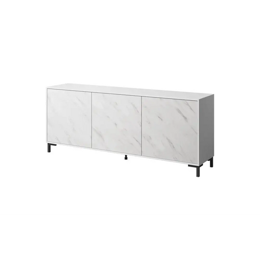 MARMO 3D скрин 200x45x80,5 см бял мат/мраморно бял