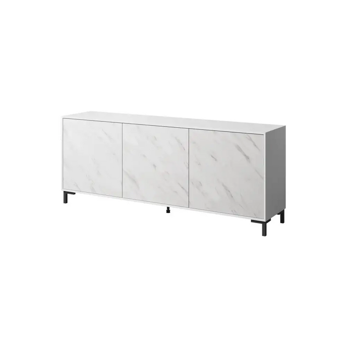 MARMO 3D скрин 200x45x80,5 см бял мат/мраморно бял