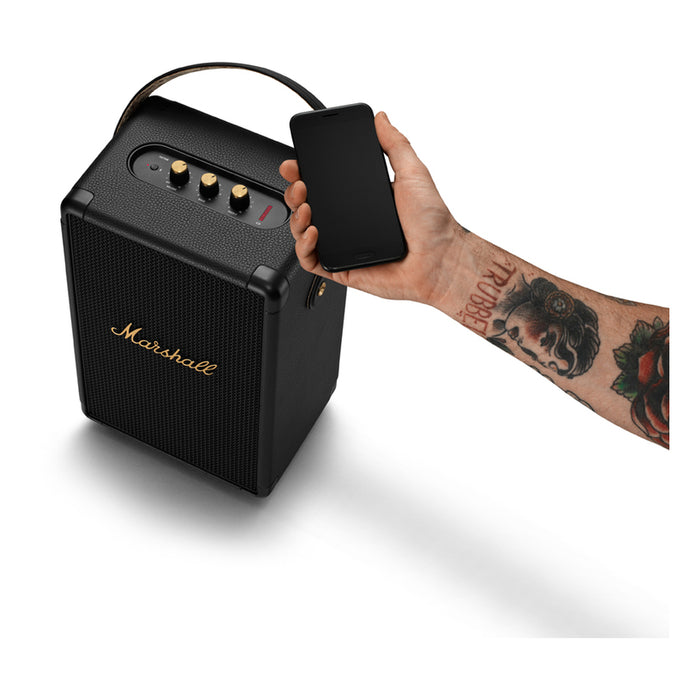 Bluetooth колонка MARSHALL TUFTON BLACK & BRASS 40 W, BLUETOOTH, БАТЕРИЯ ДО 20 ЧАСА, ЧЕРЕН