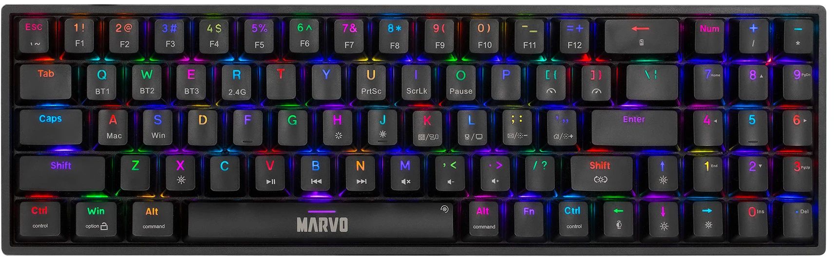 Механична клавиатура Marvo - KG956WShogo 78W, безжична, Marvo switch, черна