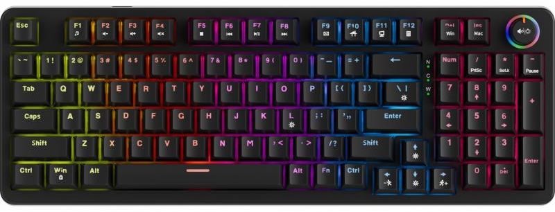 Механична клавиатура Marvo - Arma 98 KG937, TNT Peach Linear, 98%, RGB, черна