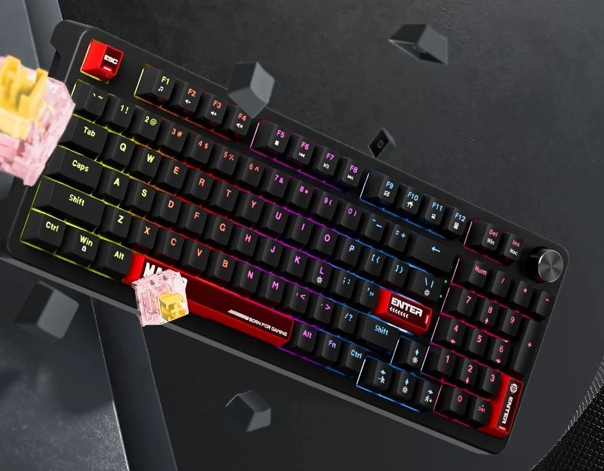 Механична клавиатура Marvo - Arma 98 KG937, TNT Peach Linear, 98%, RGB, черна