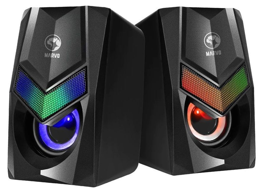 Тонколони Marvo – SG-118, 2.0, 6W, RGB, черни