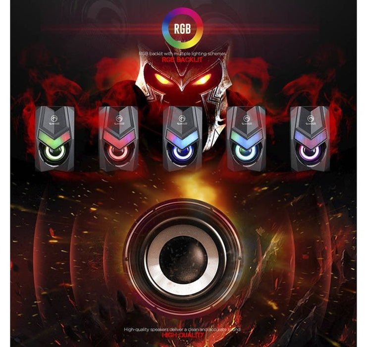 Тонколони Marvo – SG-118, 2.0, 6W, RGB, черни
