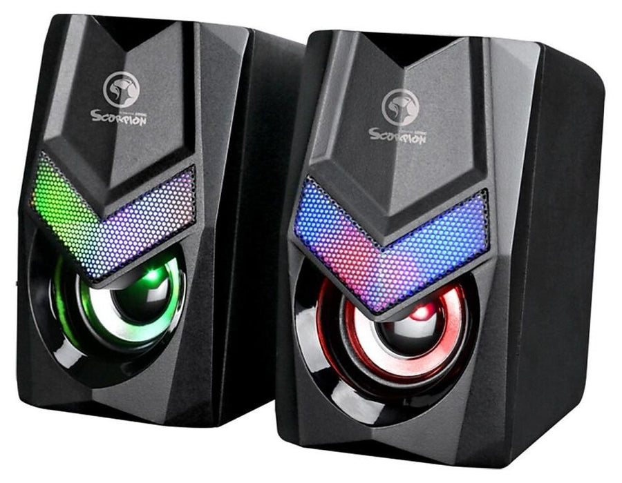 Тонколони Marvo – SG-118, 2.0, 6W, RGB, черни