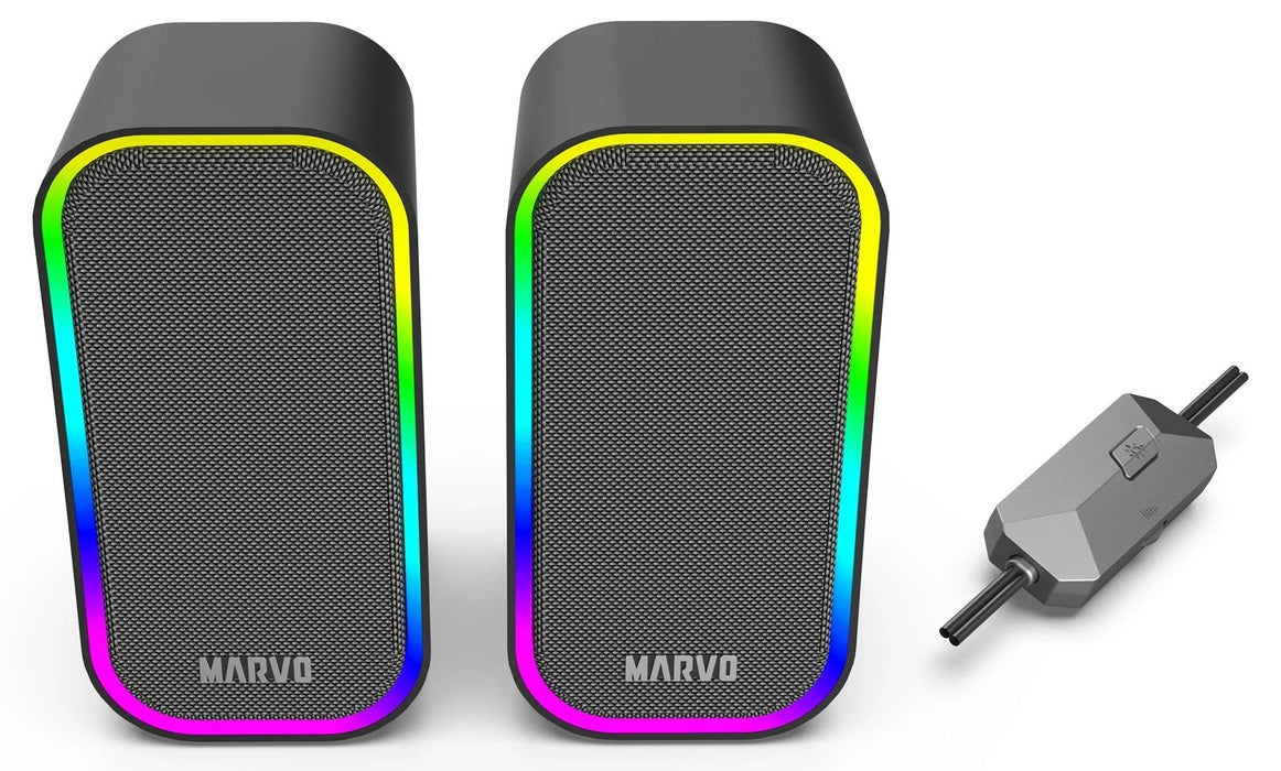 Тонколони Marvo - Havoc 20, 2.0, 6W, RGB, черни