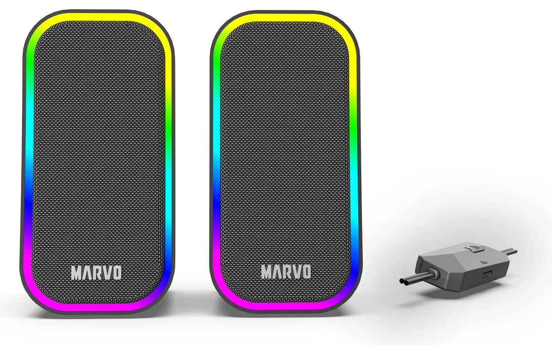 Тонколони Marvo - Havoc 20, 2.0, 6W, RGB, черни