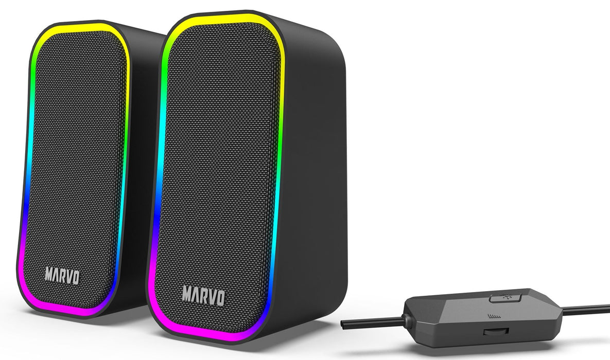 Тонколони Marvo - Havoc 20, 2.0, 6W, RGB, черни
